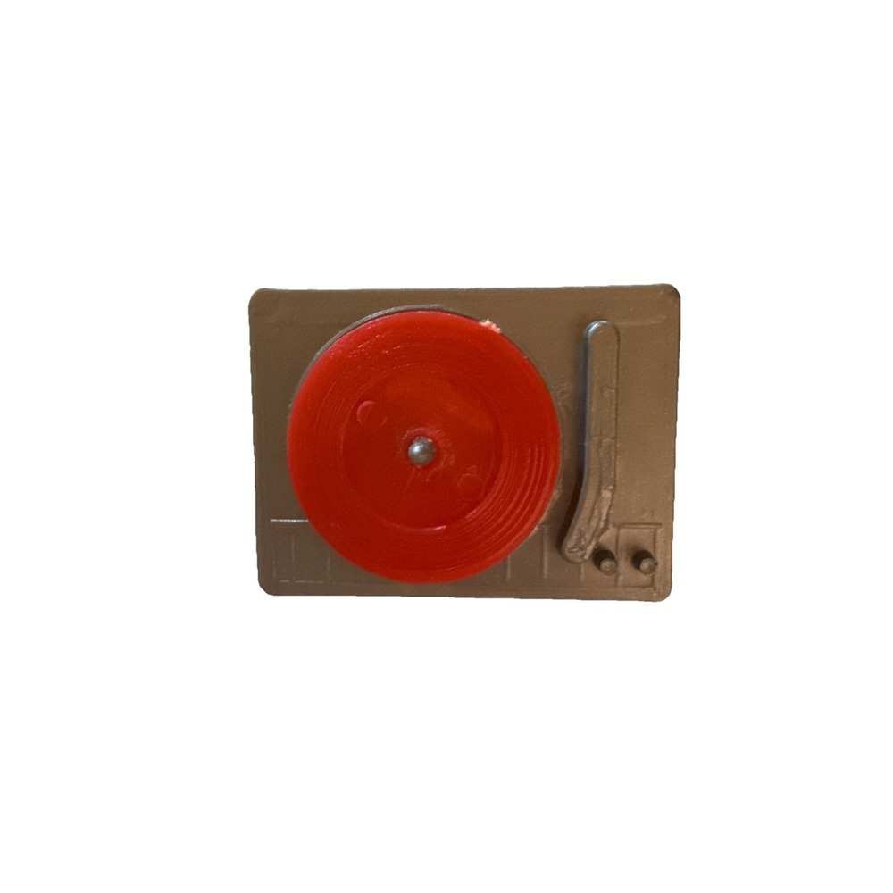 Plastic‎ Barbie Clone Record Player Silver with Red Record (no movement) EUC